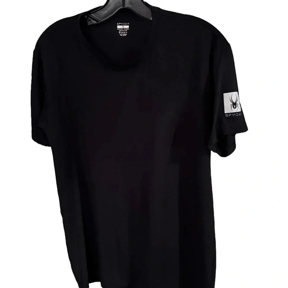 Spyder Men’s Athletic Performance Tee Shirt Fitted Black Size M - Picture 1 of 10